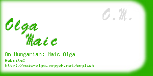 olga maic business card